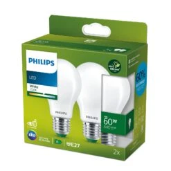 Philips LED-Lampe E27 A60 4W 840lm Matt 3.000K 2er