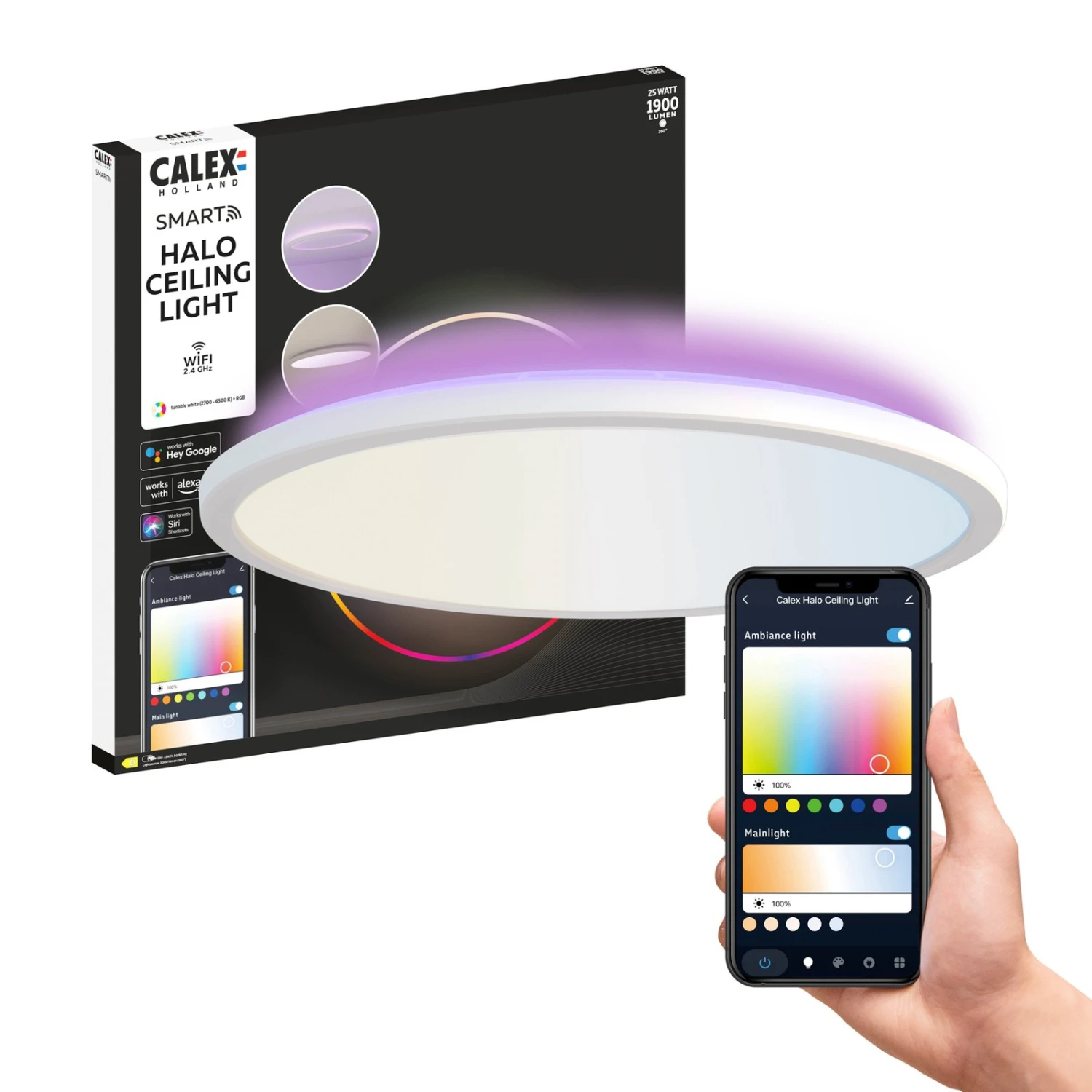 Calex Smart Halo LED-Deckenleuchte, Ø 40 Cm 7 Calex Smart Halo LED-Deckenleuchte, Ø 40 Cm – Bild 7