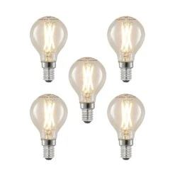 LED-Filamentlampe E14 4W 2700K Tropfen Dimmbar 5er