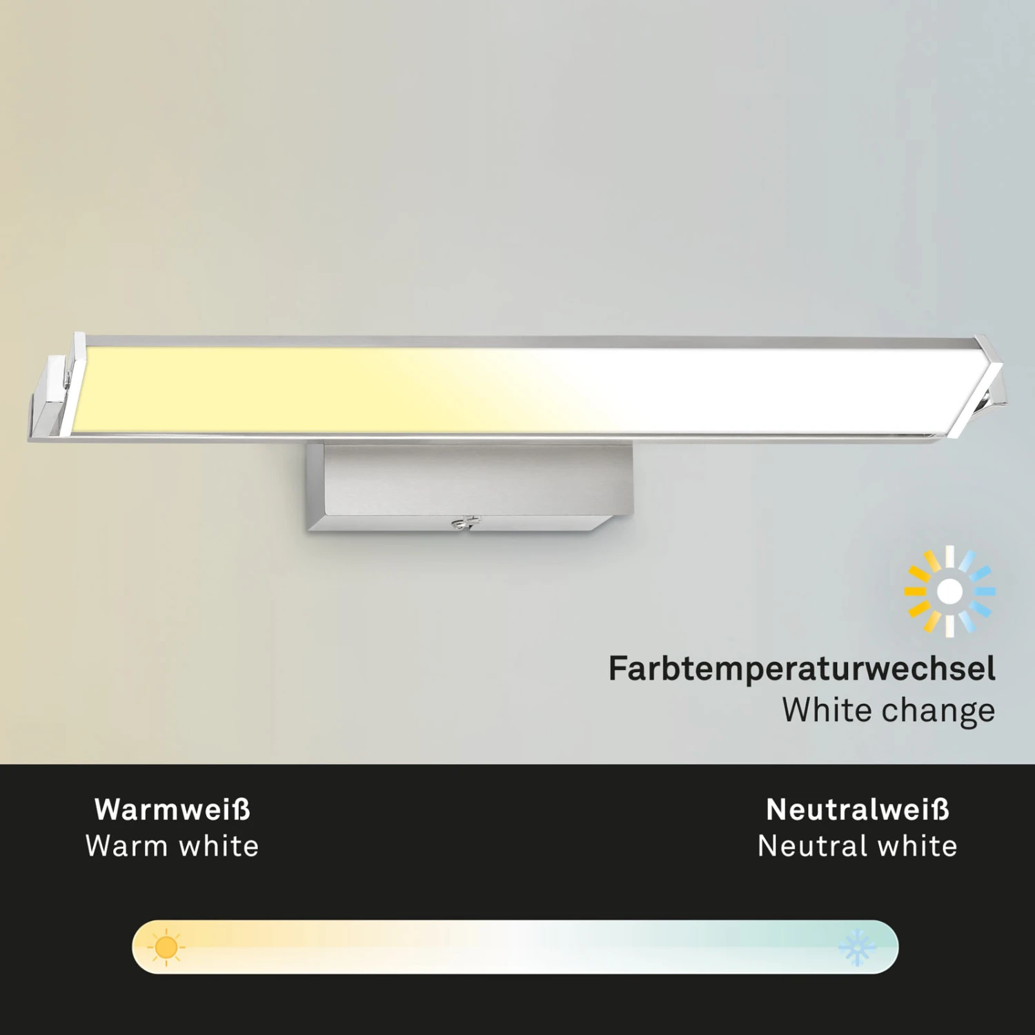 LED-Wandleuchte 3723, Schwenkbar, CCT, Dim, Nickel 5 LED-Wandleuchte 3723, Schwenkbar, CCT, Dim, Nickel – Bild 5