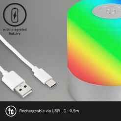 LED-Tischleuchte 74620 Mit Akku, RGBW, Chrom Matt -Modegeschäft Für Heimbeleuchtung 10015123 8
