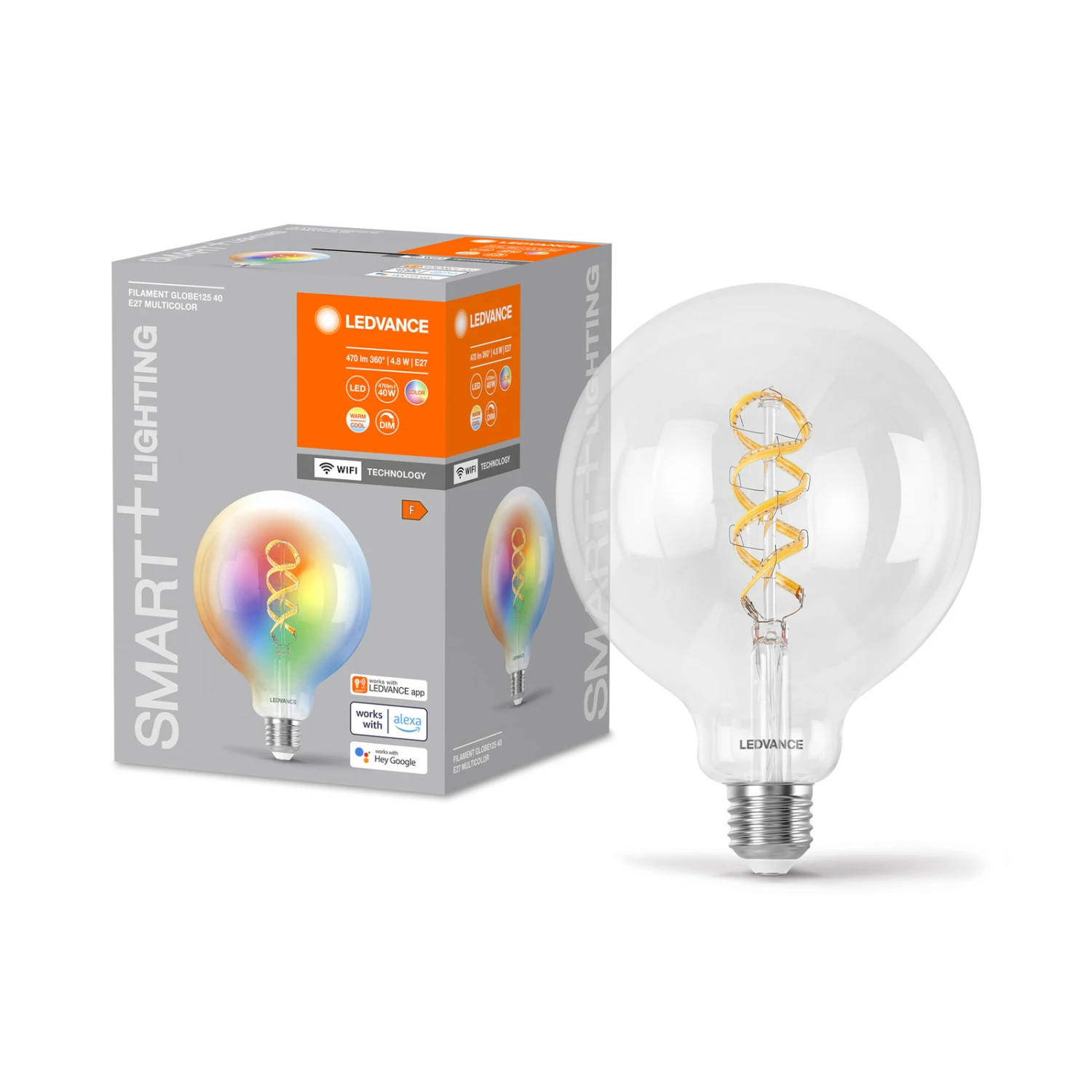 LEDVANCE SMART+ WiFi E27 4,8W Klar G125 RGB CCT 3 LEDVANCE SMART+ WiFi E27 4,8W Klar G125 RGB CCT – Bild 3