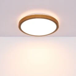 Globo LED-Deckenleuchte Bruno Mit Holzrahmen CCT Ø 30 Cm -Modegeschäft Für Heimbeleuchtung 10017786 2