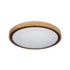 Globo LED-Deckenleuchte Bruno Mit Holzrahmen CCT Ø 30 Cm