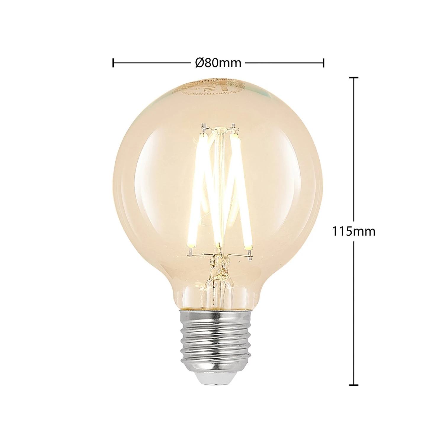 LED E27 8W G80 2.700K Filament Dimmbar Klar 2er 3 LED E27 8W G80 2.700K Filament Dimmbar Klar 2er – Bild 3