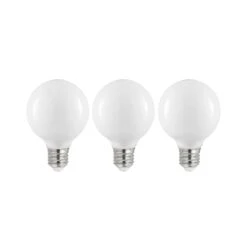 LED-Lampe E27 8W G80 2.700K Dimmbar, Opal, 3er-Set