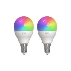 Prios LED-E14 Tropfen 4,9W RGBW WLAN Matt, 2er-Set