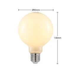 LED-Lampe E27 4W 2.700K G95 Globe Dimmbar Opal 2er -Modegeschäft Für Heimbeleuchtung 10018140 2