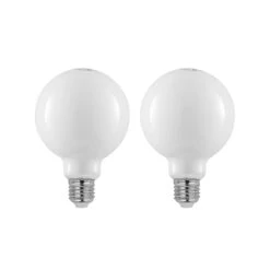 LED-Lampe E27 4W 2.700K G95 Globe Dimmbar Opal 2er