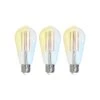 Prios LED-Filamentlampe E27 ST64 7W WLAN Klar 3er