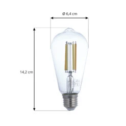 Prios LED-Filamentlampe E27 ST64 7W WLAN Klar 3er -Modegeschäft Für Heimbeleuchtung 10018394 3