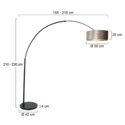 Bogen-Stehlampe Sparkled Light Schwarz/silber -Modegeschäft Für Heimbeleuchtung 10019364 2