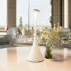 LED-Akku-Tischleuchte Nudrop, IP54, Schneeweiß