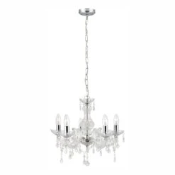 Kronleuchter Marie Therese, Klar, 5-flammig