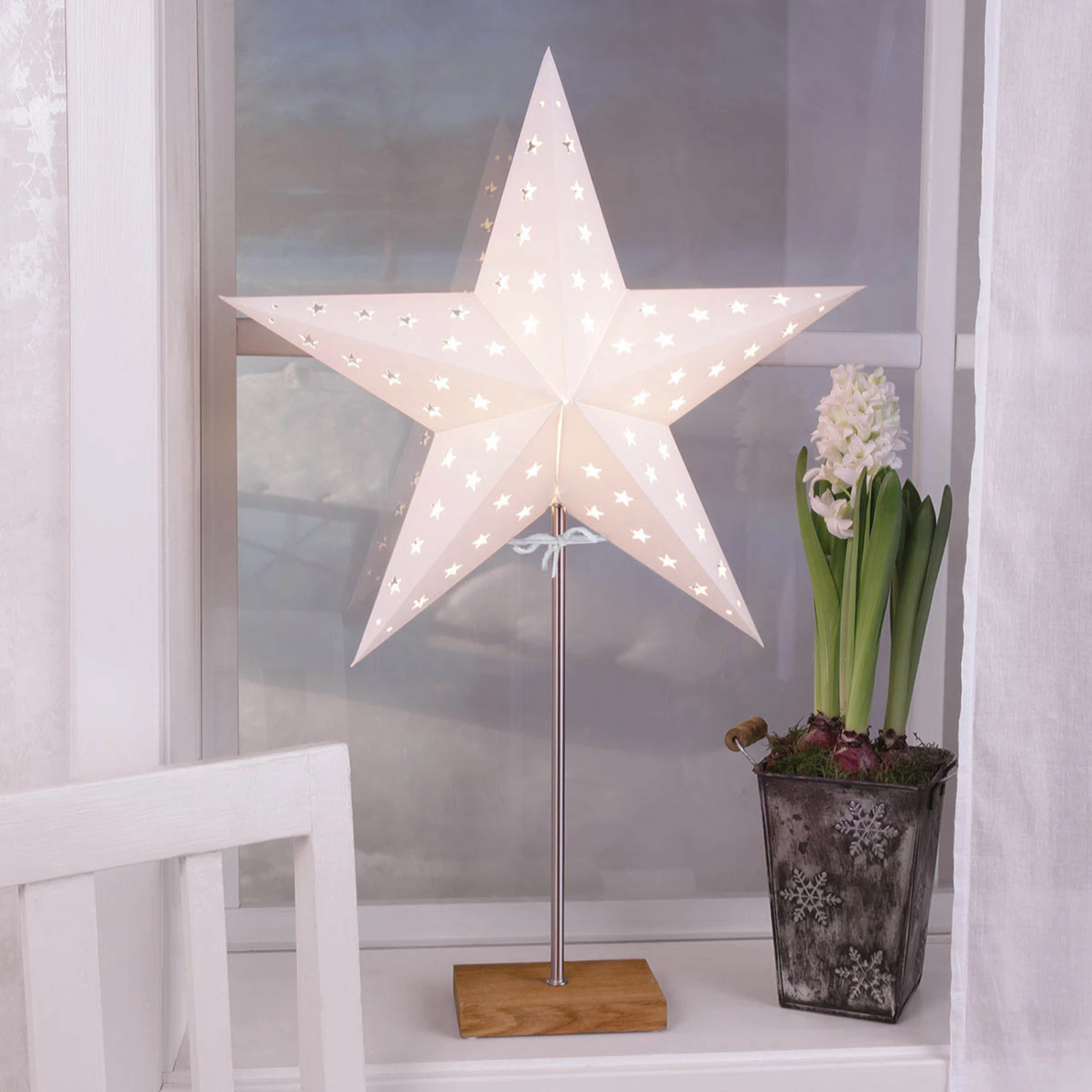 Dekoleuchte Combi Pack - Stern U. Schirm-Fuß Braun 5 Dekoleuchte Combi Pack - Stern U. Schirm-Fuß Braun – Bild 5