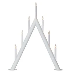 Kerzenleuchter Circum, Spitz, 7flammig, Weiß