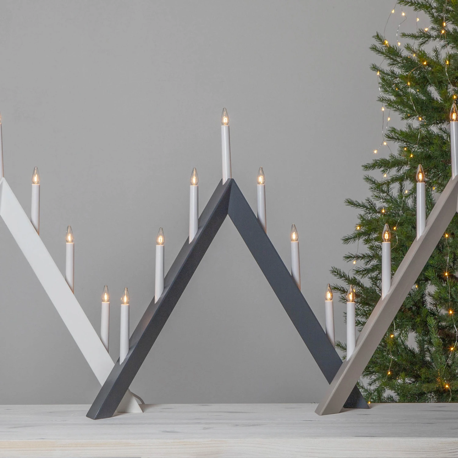 Kerzenleuchter Arrow, Spitz, 7flammig, Grau 3 Kerzenleuchter Arrow, Spitz, 7flammig, Grau – Bild 3
