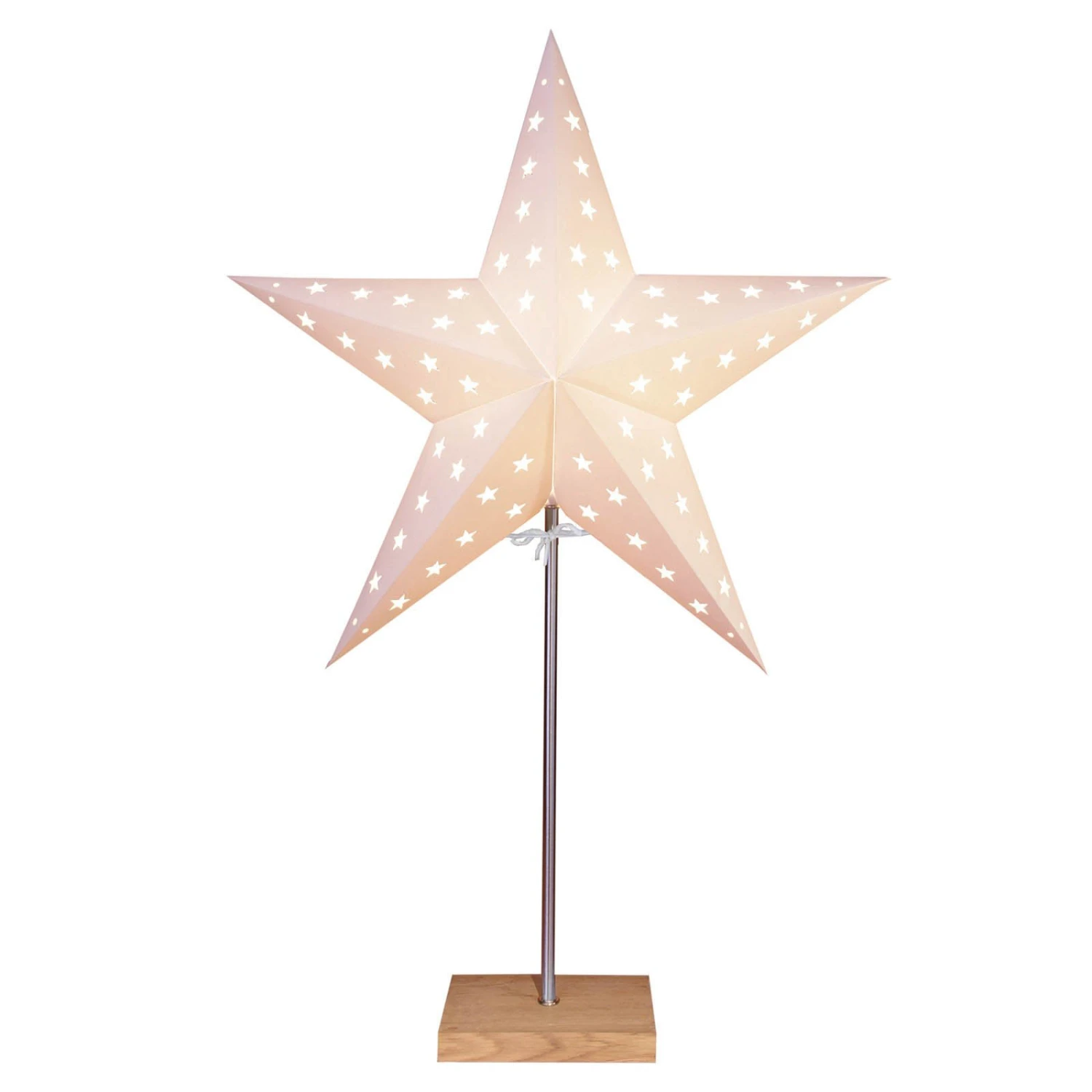 Standstern Leo Mit Sternenmuster, Weiß/eiche 3 Standstern Leo Mit Sternenmuster, Weiß/eiche – Bild 3