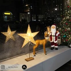 Standstern Leo Mit Sternenmuster, Weiß/eiche 7 Standstern Leo Mit Sternenmuster, Weiß/eiche -Modegeschäft Für Heimbeleuchtung 1523743 3