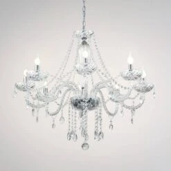 EGLO Kronleuchter Basilano Glas Transparent, 8-flammig