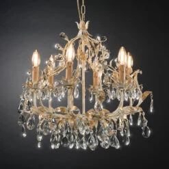 Kronleuchter 360/6 SP, 6-flammig Mit Glasbehang