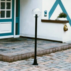 Wegeleuchte Mit Klarer Kristallkugel, Schwarz -Modegeschäft Für Heimbeleuchtung 4001118 2