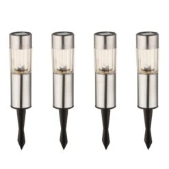 Globo 4er-Set - LED-Solar-Dekoleuchte Aro Mit Erdspieß