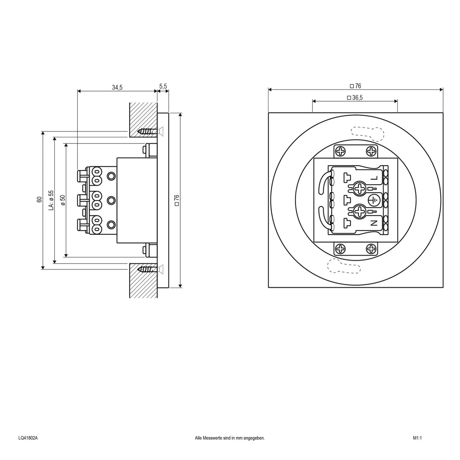 EVN LQ230 LED-Wandeinbauleuchte Direkt Anthrazit 4 EVN LQ230 LED-Wandeinbauleuchte Direkt Anthrazit – Bild 4