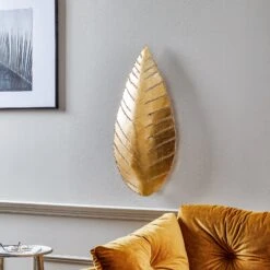 Wandleuchte Pietro In Blattform, Gold -Modegeschäft Für Heimbeleuchtung 4512204 2