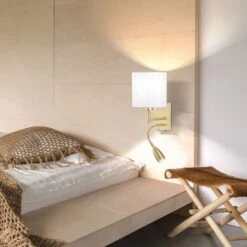 Wandlampe Dreamer LED-Lesearm Messing/Chintz Weiß -Modegeschäft Für Heimbeleuchtung 4581955 2