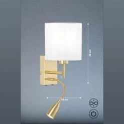 Wandlampe Dreamer LED-Lesearm Messing/Chintz Weiß -Modegeschäft Für Heimbeleuchtung 4581955 4