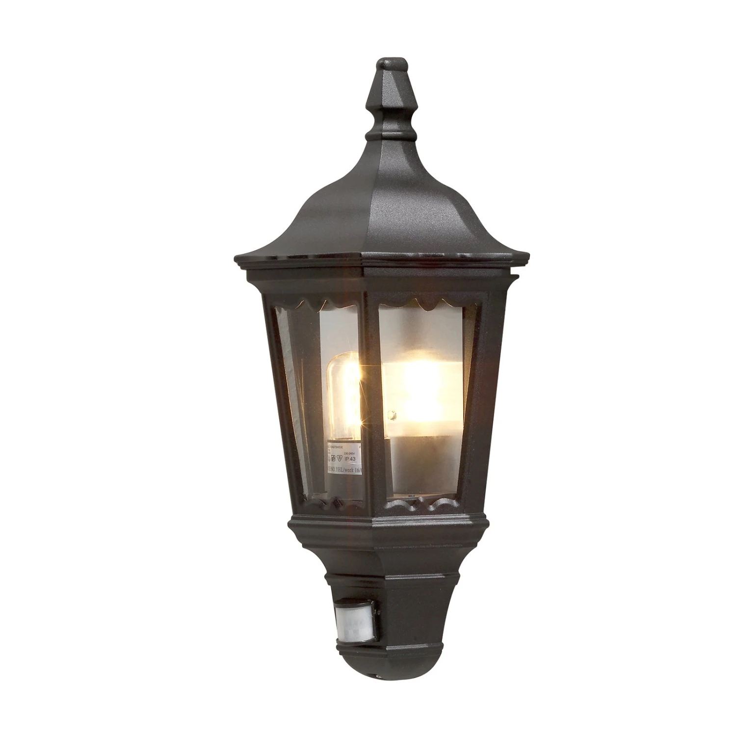 Konstsmide Außenwandlampe Firenze Halbschale, Sensor, Schwarz 2 Konstsmide Außenwandlampe Firenze Halbschale, Sensor, Schwarz – Bild 2