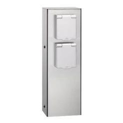 Edelstahl-Steckdosensäule 019, 2-fach, Edelstahl