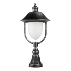 Sockelleuchte 1156, Schwarz/silber