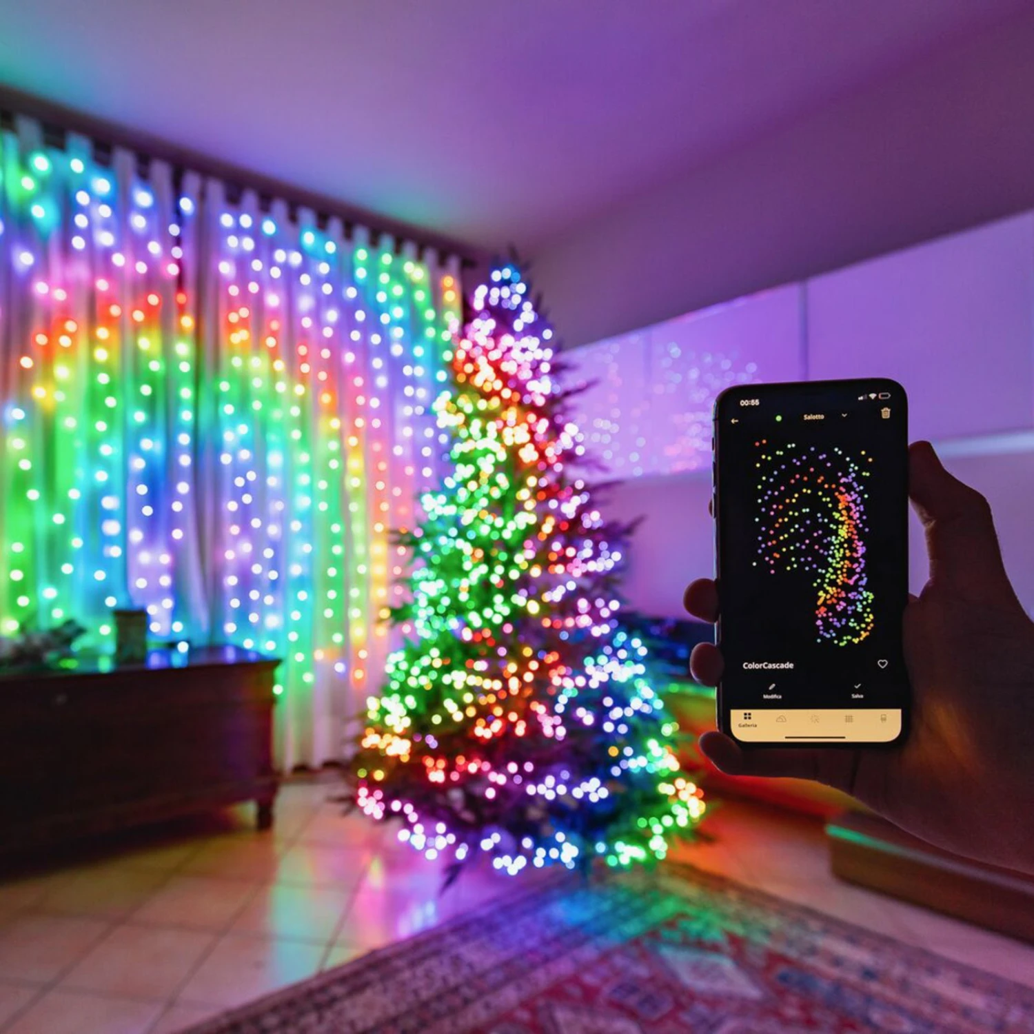 Lichterkette Twinkly RGB, Schwarz, 400-flammig 32m 5 Lichterkette Twinkly RGB, Schwarz, 400-flammig 32m – Bild 5