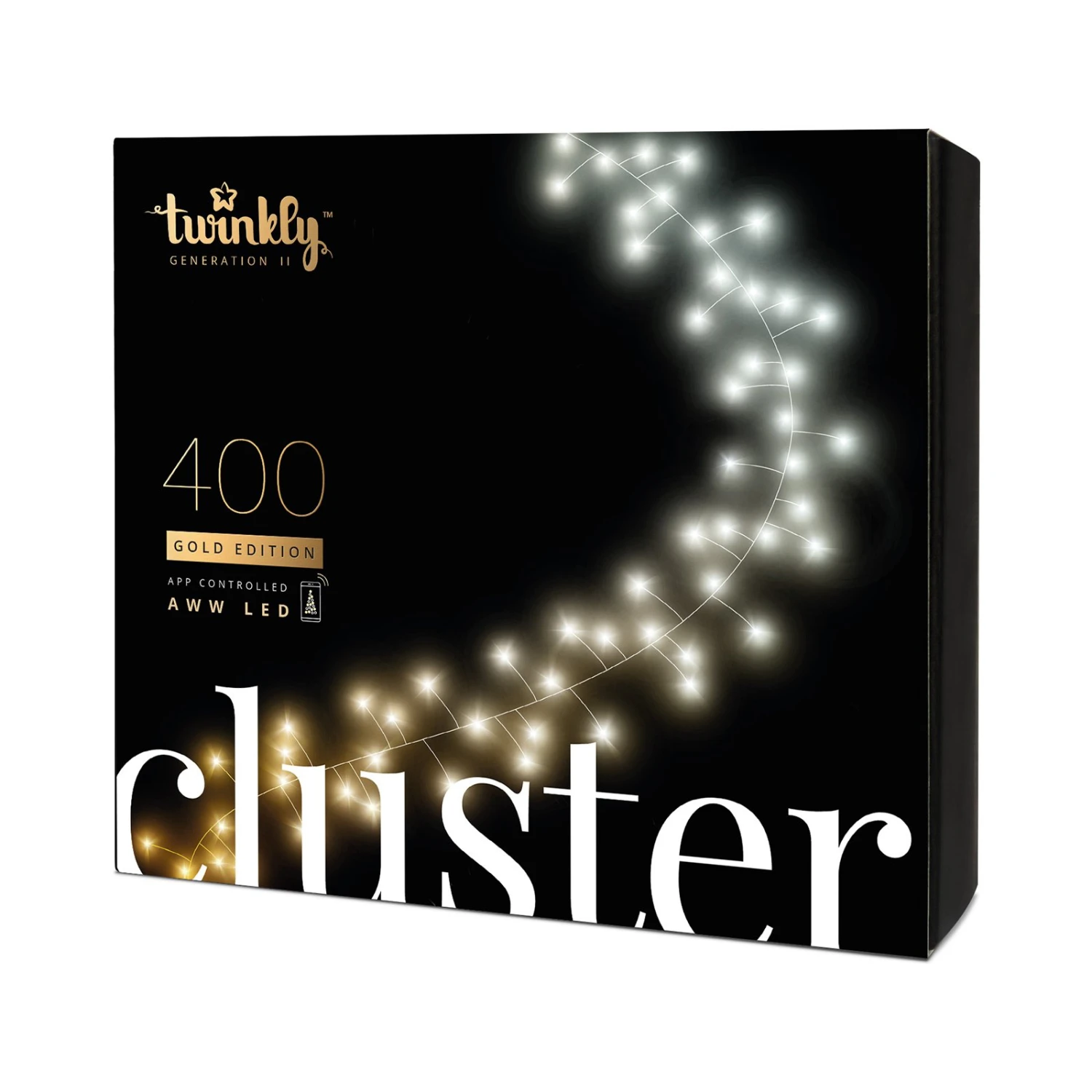 Cluster-Kette Twinkly CCT, Schwarz, 400-flammig 6m 8 Cluster-Kette Twinkly CCT, Schwarz, 400-flammig 6m – Bild 8