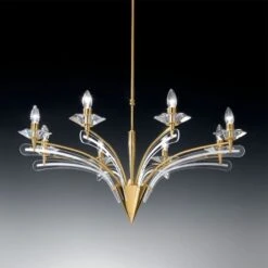 Kronleuchter ICARO Mit Kristallglas 8-fl., Gold