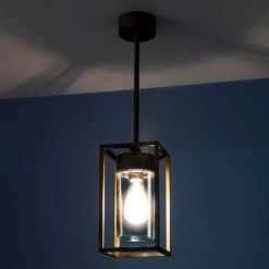 Hängeleuchte Cubic³ 3368 Messing Antik/klar