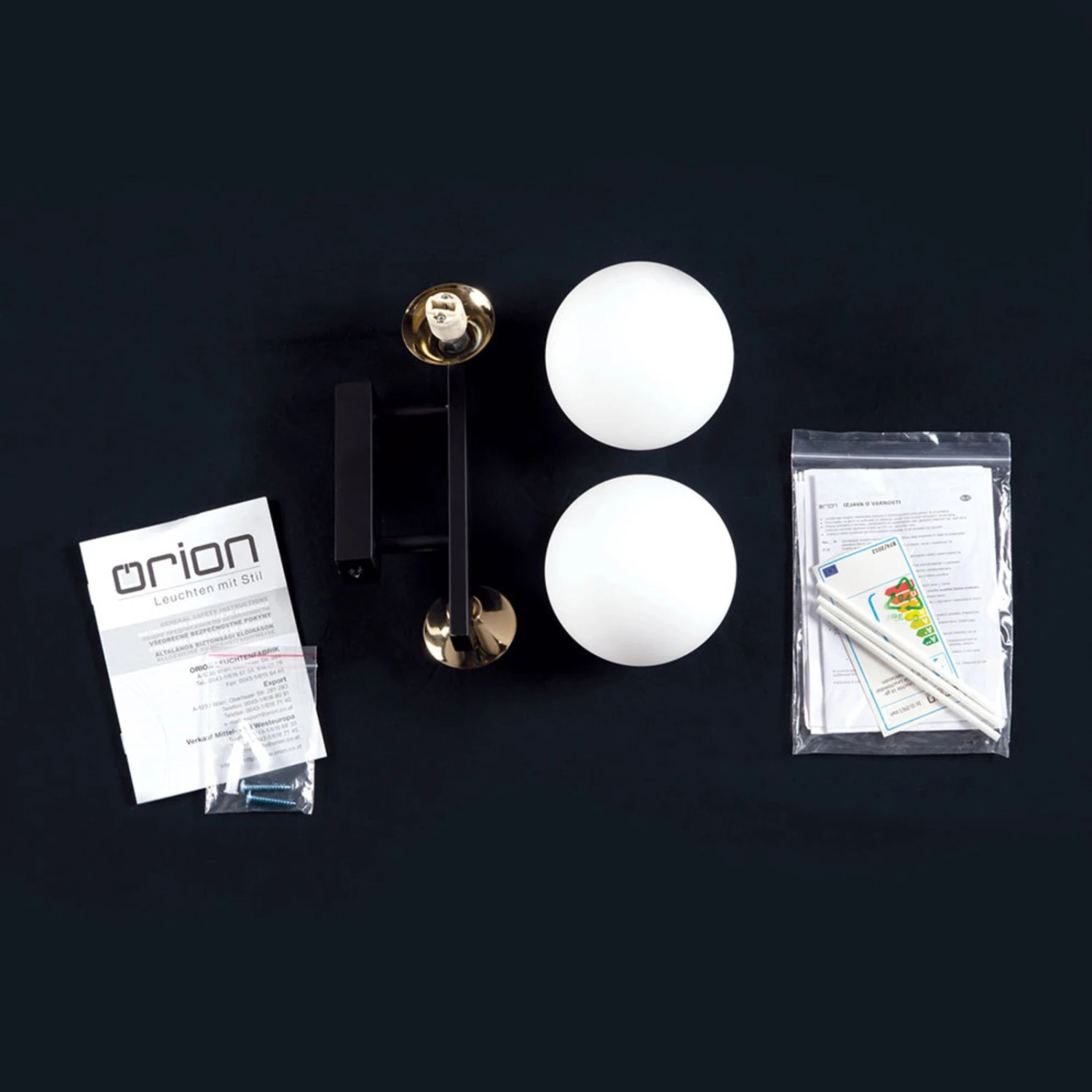 Wandleuchte Snowwhite Mit Glaskugeln, Schwarz 7 Wandleuchte Snowwhite Mit Glaskugeln, Schwarz – Bild 7