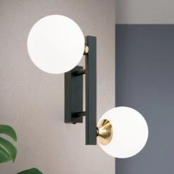 Wandleuchte Snowwhite Mit Glaskugeln, Schwarz 15 Wandleuchte Snowwhite Mit Glaskugeln, Schwarz -Modegeschäft Für Heimbeleuchtung 7255769 7