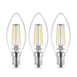 Philips LED-Kerzenlampe E14 B35 4,3W Klar 3er-Pack