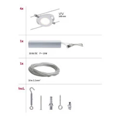 Paulmann RoundMac LED-Seilsystem 4-flammig -Modegeschäft Für Heimbeleuchtung 7600674 2