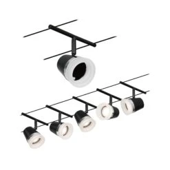 Paulmann Cone Seilsystem Basisset 5fl. Schwarz Mat