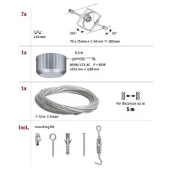 Paulmann Wire Mac II Seilsystem 7fl. Chrom -Modegeschäft Für Heimbeleuchtung 7602921 5