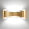 LED-Wandampe Ionica Aus Stahl Mit Blattgolddekor