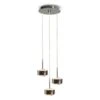 LED-Pendelleuchte Puk Maxx Drop Trio, Chrom Matt