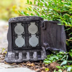 4-fach Energieverteiler Baumstumpf Für Außen