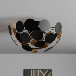 Schwarz-goldene Deckenlampe Kinan -Modegeschäft Für Heimbeleuchtung 9621167 2
