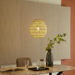 Pendelleuchte Danya Aus Weißem Papiergeflecht 33cm