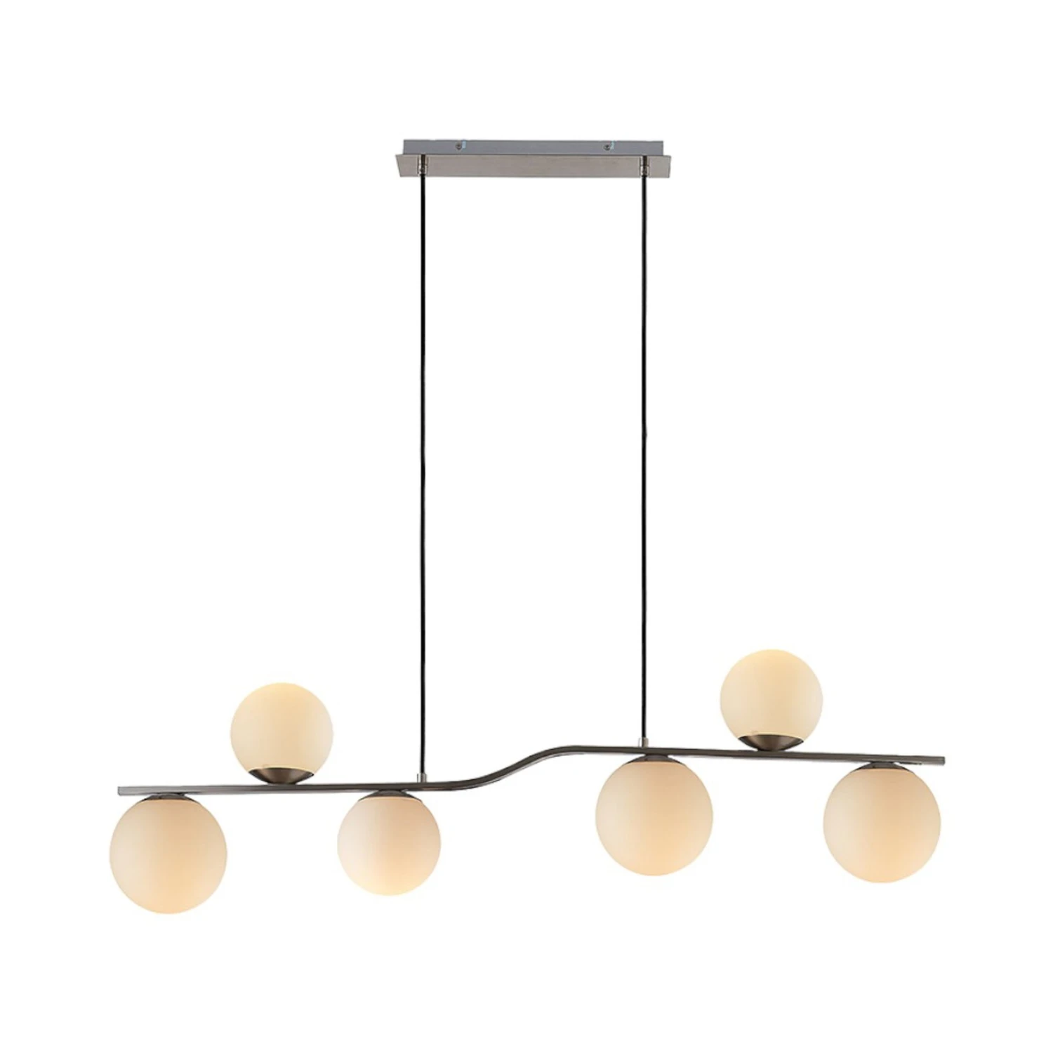 Lindby Avalyn Hängelampe, Weiß, Nickel Satiniert 3 Lindby Avalyn Hängelampe, Weiß, Nickel Satiniert – Bild 3